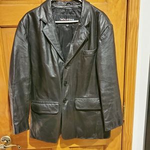 Wilsons men's buttons leather coat sz S